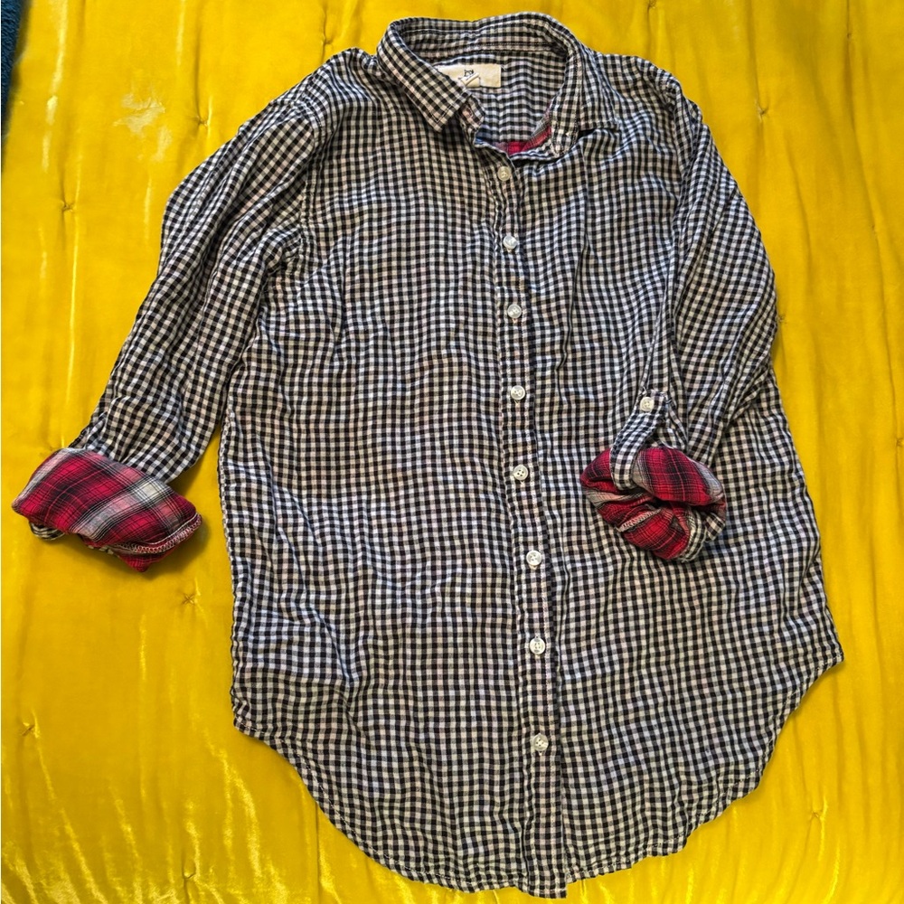 Thread & Supply Black and White Checkered Women's Shirt